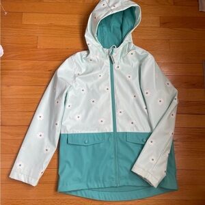 Mint Green Floral Hooded Jacket